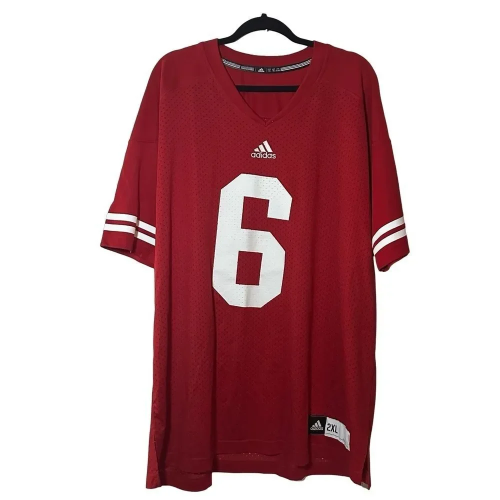 #6 University of Wisconsin red Big Ten Football Jersey  Adidas adult XXL
